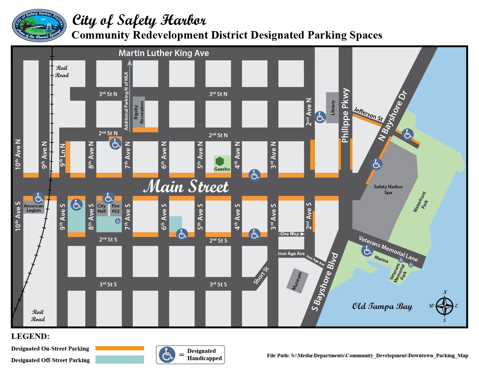 Safety Harbor Downtown Parking Map