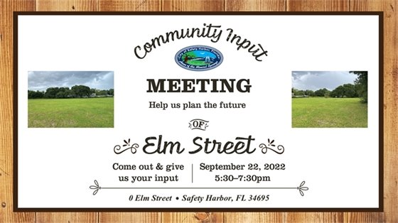 Community Input Meeting tonight at 0 Elm Street from 5:30 to 7:30 pm