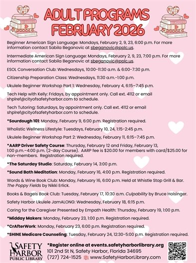 Adult Calendar Back Page February 2026