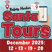Safety Harbor Santa Tours are December 12, 13, 19, and 20, starting at 6:00 p.m.